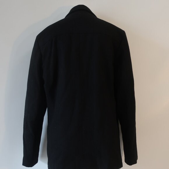 Mens Soul of London Black Wool Blend Jacket Pea Coat M - Picture 6 of 16